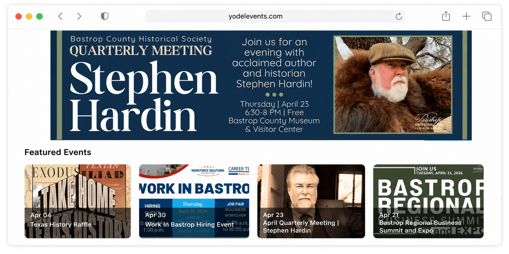 Banner ad and featured events2